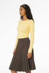 Yellow Button Knit Top