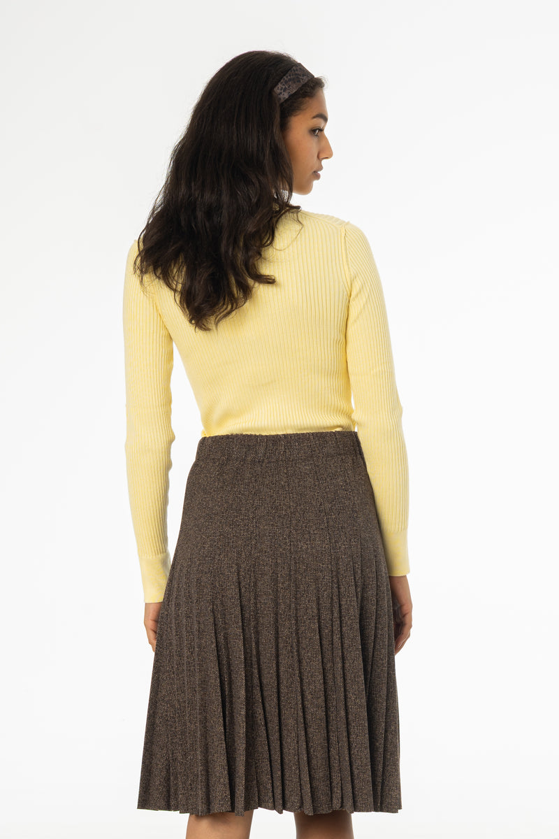 Yellow Button Knit Top