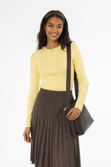 Yellow Button Knit Top