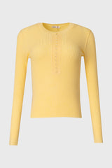 Yellow Button Knit Top