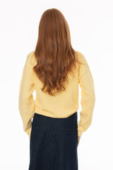 Yellow Collar Chunky Knit Cardigan