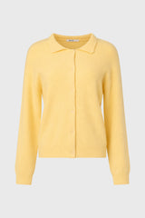 Yellow Collar Chunky Knit Cardigan