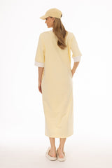Yellow Contrast T-Shirt Dress