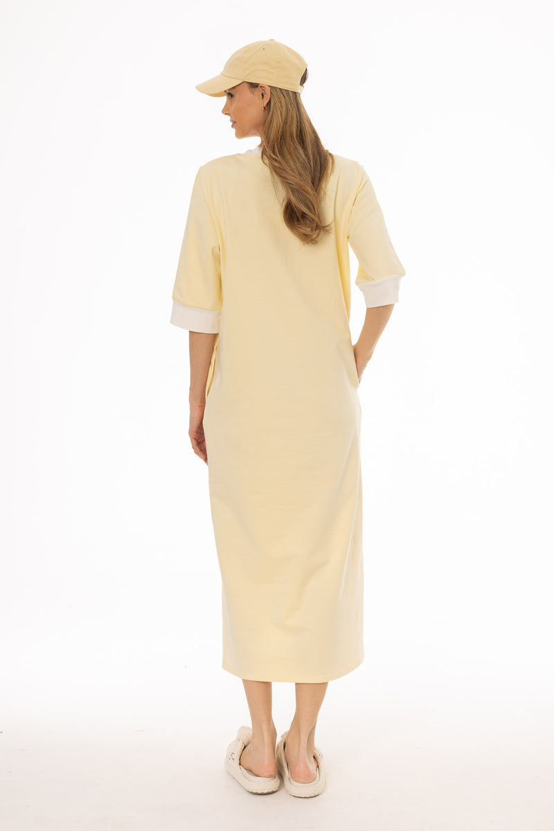 Yellow Contrast T-Shirt Dress – BLANK