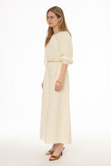 Buttercream Embroidered Maxi Dress