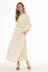 Buttercream Embroidered Maxi Dress