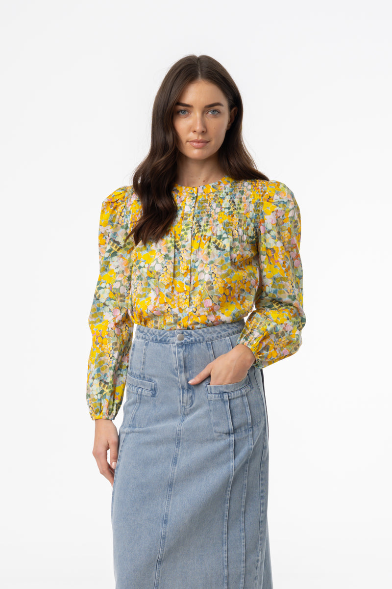 Yellow Floral Printed Blouse