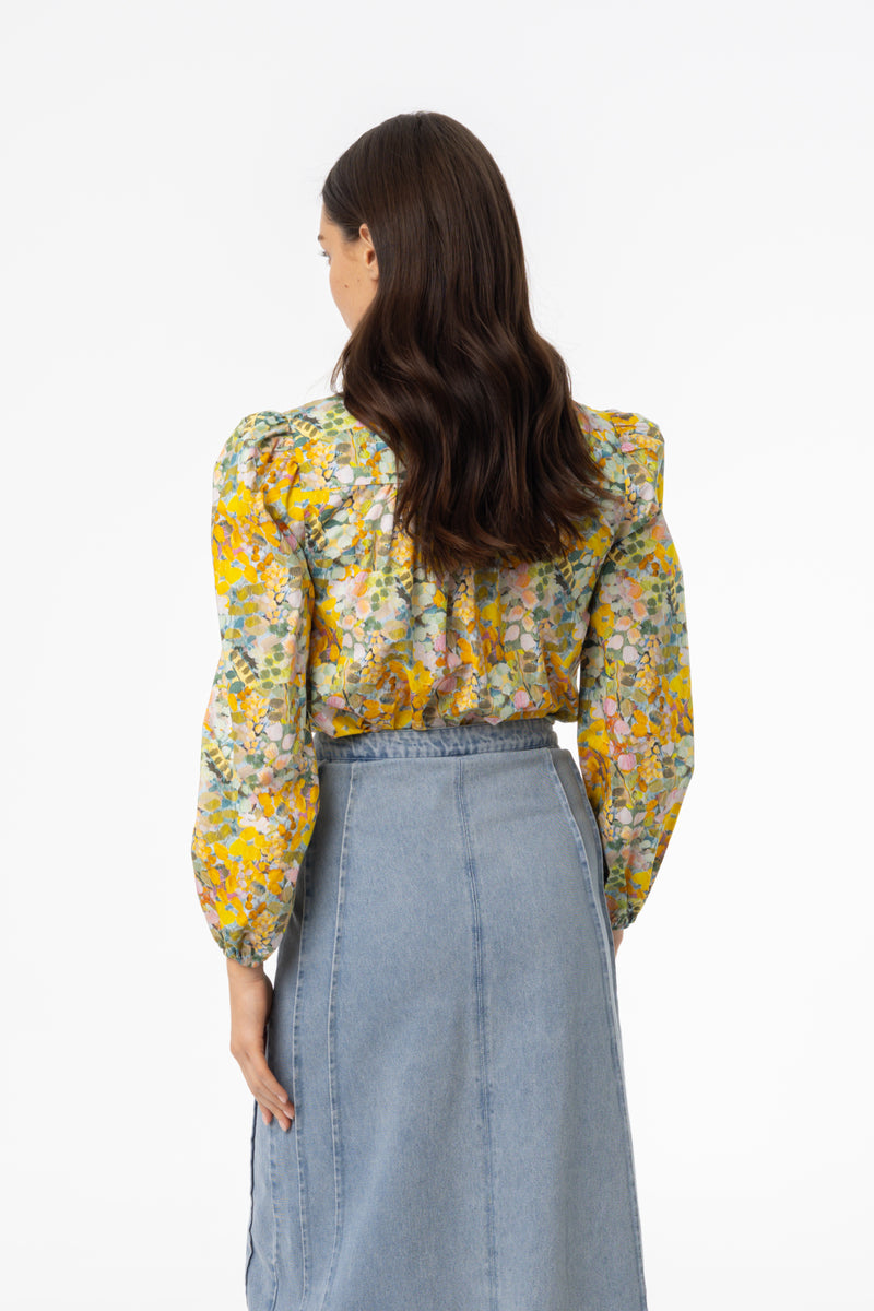 Yellow Floral Printed Blouse