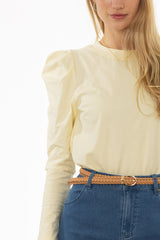 Yellow Gathered Shoulder T-Shirt