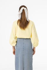 Yellow Gathered Sleeve T-Shirt