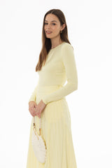 Yellow Long Sleeve Ribbed T-Shirt