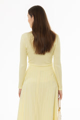 Yellow Long Sleeve Ribbed T-Shirt