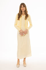 Yellow Pintuck Cotton Maxi Jumper