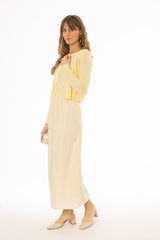 Yellow Pintuck Cotton Maxi Jumper