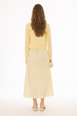 Yellow Pintuck Cotton Maxi Jumper