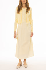 Yellow Pintuck Cotton Maxi Jumper