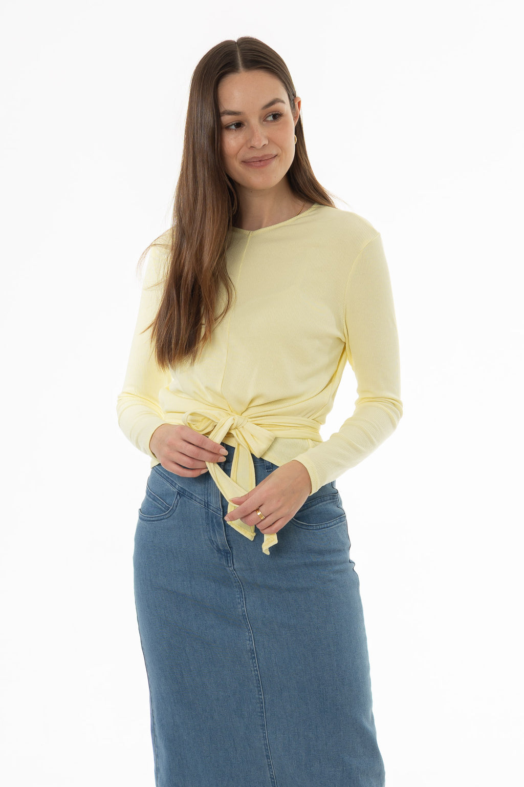 Yellow Ribbed Tie T-Shirt – BLANK