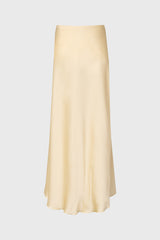 Yellow A-Line Satin Effect Maxi Skirt