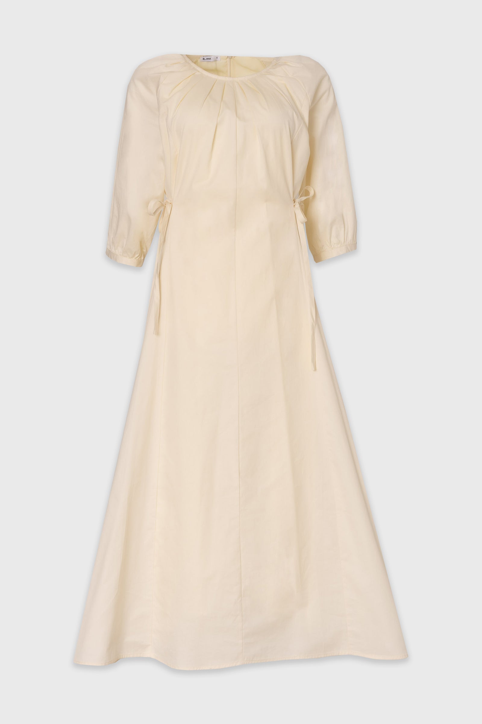 Yellow Side Tie Cotton Maxi Dress – BLANK