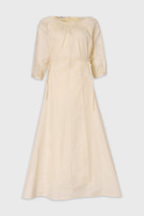 Yellow Side Tie Cotton Maxi Dress