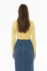 Yellow Solid Long Sleeve T-Shirt