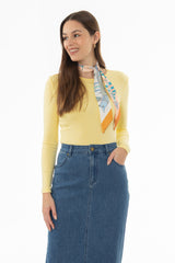 Yellow Solid Long Sleeve T-Shirt