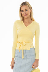 Yellow Solid Wrap T-Shirt