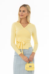 Yellow Solid Wrap T-Shirt