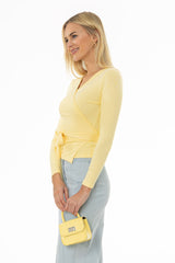 Yellow Solid Wrap T-Shirt
