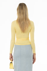 Yellow Solid Wrap T-Shirt