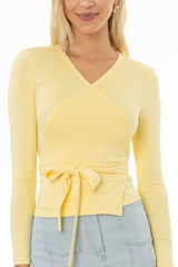 Yellow Solid Wrap T-Shirt
