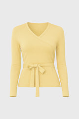 Yellow Solid Wrap T-Shirt