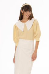 Yellow Striped Seersucker Blouse