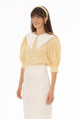 Yellow Striped Seersucker Blouse