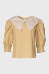 Yellow Striped Seersucker Blouse