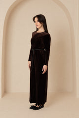 Brown Velour Basic Maxi