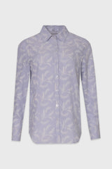 Blue Embroidered Paisley Blouse