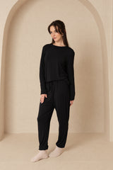 Black Long Sleeve Shirt and Jogger Pants