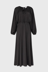 Black Tie Neck Flare Maxi Dress