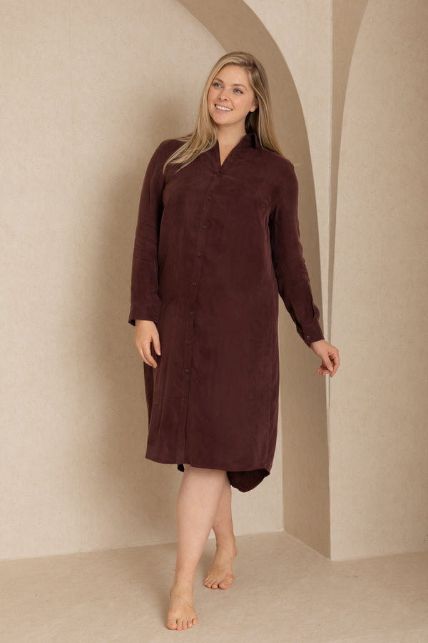 Maroon Shirt Dress