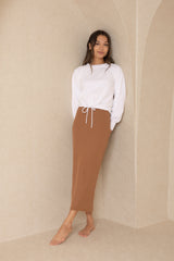 Brown Waffle Skirt Legging