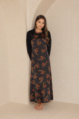Black Midnight Floral Silk Jumper