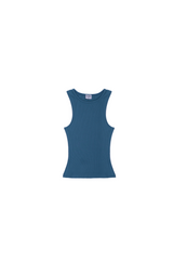 Blue Ribbed Tank Top
