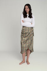 Multi Sage Printed Tie Skirt